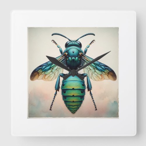 Cuckoo wasp dorsal view 040624IREF126 _ Watercolor Square Wall Clock