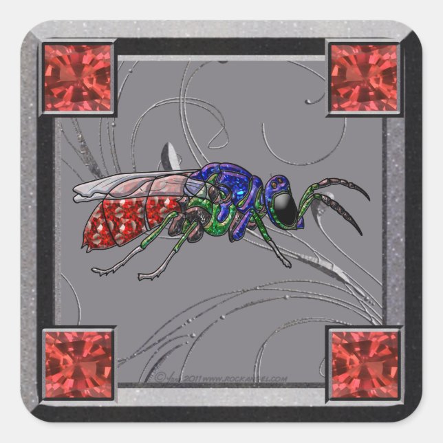 Cuckoo Wasp Square Sticker (Front)