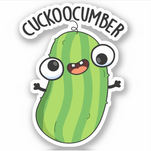 Cuckoocumber Funny Veggie Cucumber Pun  Sticker (Front)