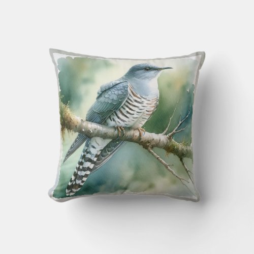 Cuckoos Call REF127 _ Watercolor Throw Pillow