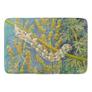 Cucullia Absinthii Wormwood Caterpillar  Bath Mat