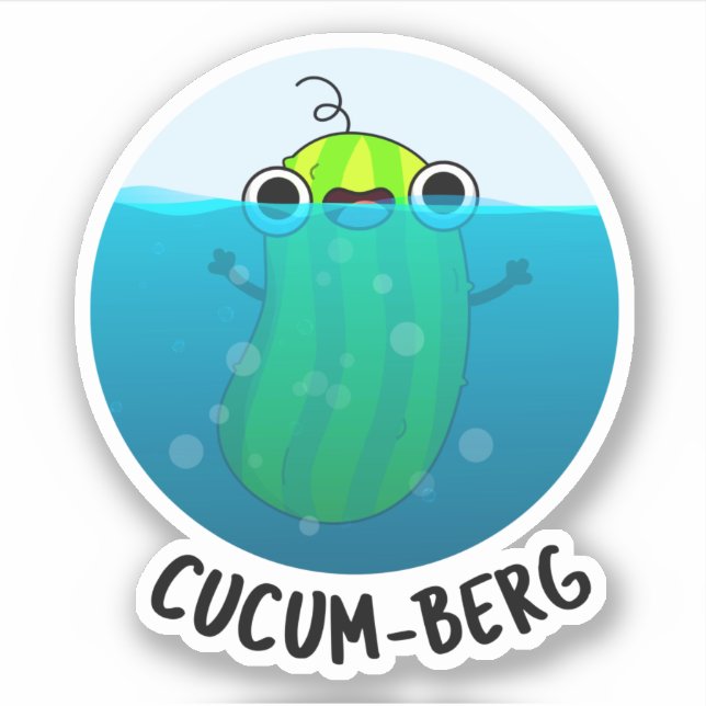 Cucum-berg Funny Cucumber Pun  Sticker (Front)
