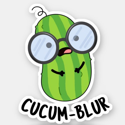 Cucum_blur Funny Veggie Cucumber Pun Sticker