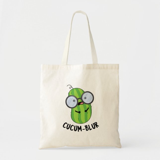 Cucum-blur Funny Veggie Cucumber Pun  Tote Bag (Front)