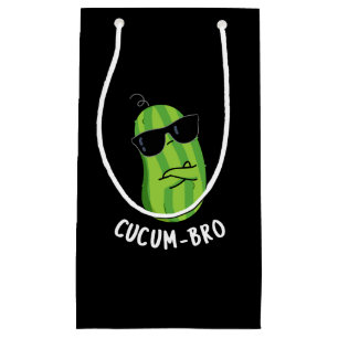 Cucum-bro Funny Veggie Cucumber Pun Dark BG Small Gift Bag