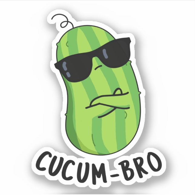 Cucum-bro Funny Veggie Cucumber Pun  Sticker (Front)