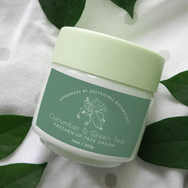 cucumber and green tea face cream rectangular sticker (Creator Uploaded)