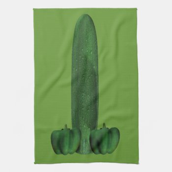 Cucumber And Peppers Kitchen Towel by Emangl3D at Zazzle