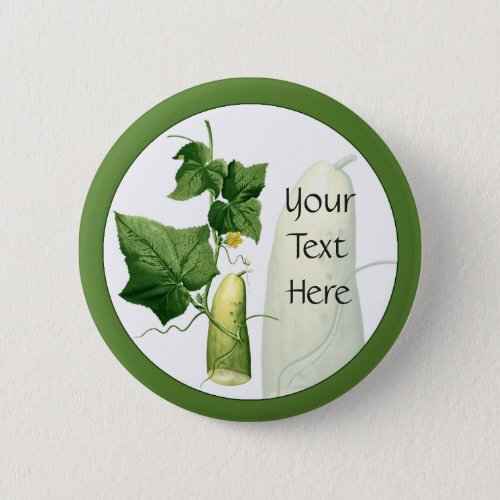 Cucumber Art Pin Back Button 2
