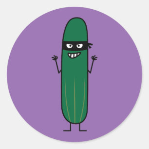Cucumber Bandito Ninja Masked Sneaky Bandit Classic Round Sticker