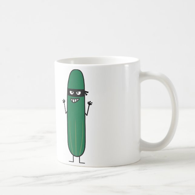 Cucumber Bandito Ninja Masked Sneaky Bandit Coffee Mug (Right)
