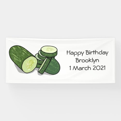 Cucumber cartoon illustration banner