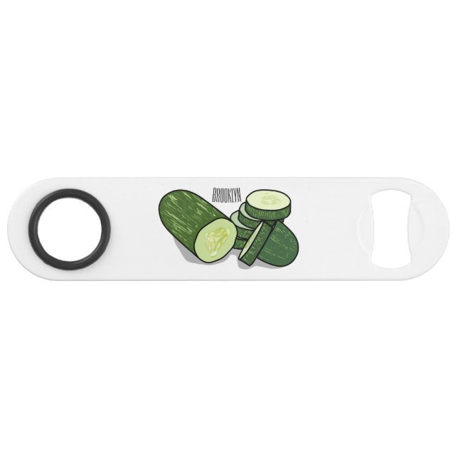 Cucumber cartoon illustration  bar key (Front (Horizontal))