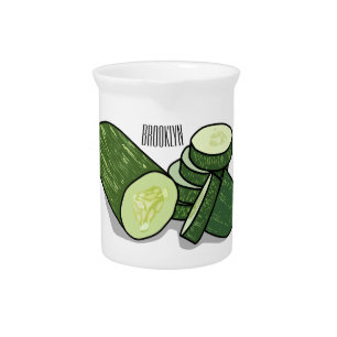 Cucumber cartoon illustration beverage pitcher