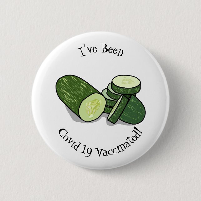 Cucumber cartoon illustration  button (Front)