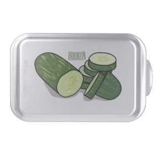 Cucumber cartoon illustration cake pan