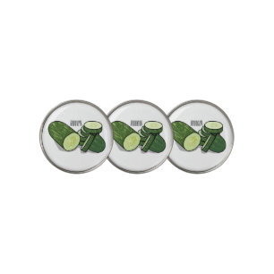 Cucumber cartoon illustration golf ball marker