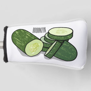 Cucumber cartoon illustration  golf head cover