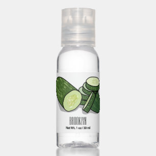 Cucumber cartoon illustration  hand sanitizer