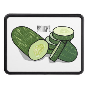 Cucumber cartoon illustration hitch cover