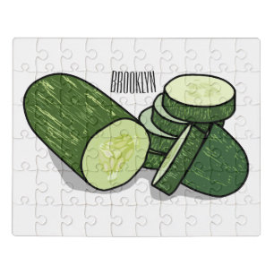 Cucumber cartoon illustration jigsaw puzzle