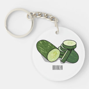 Cucumber cartoon illustration keychain
