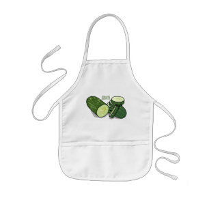 Cucumber cartoon illustration kids' apron