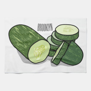 Cucumber cartoon illustration kitchen towel