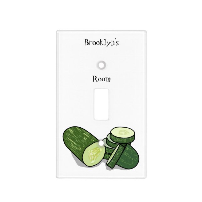 Cucumber cartoon illustration light switch cover (Front)