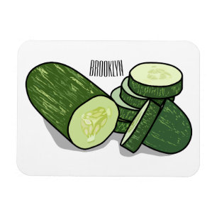 Cucumber cartoon illustration magnet