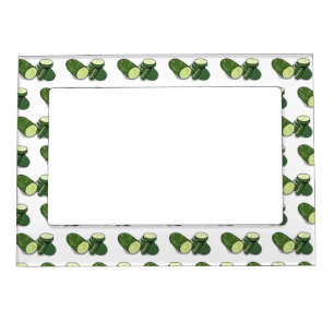 Cucumber cartoon illustration  magnetic frame
