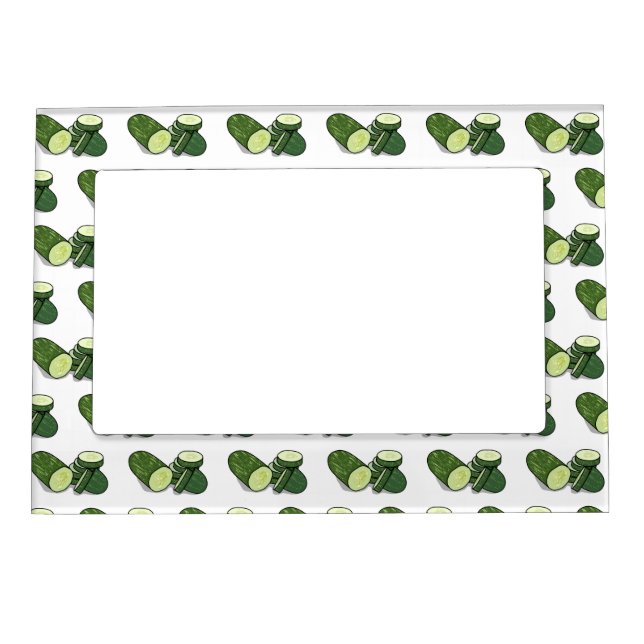 Cucumber cartoon illustration  magnetic frame (Front)