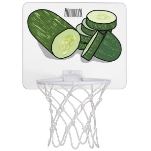 Cucumber cartoon illustration  mini basketball hoop