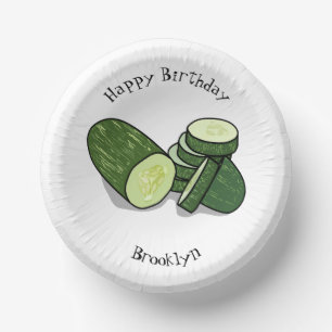 Cucumber cartoon illustration paper bowls
