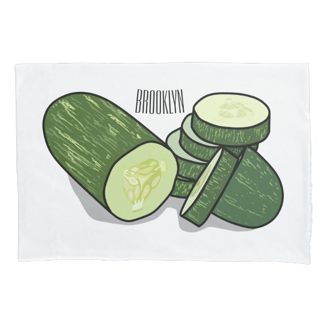 Cucumber cartoon illustration  pillow case (Front)
