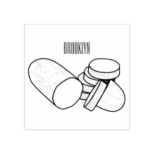 Cucumber cartoon illustration rubber stamp