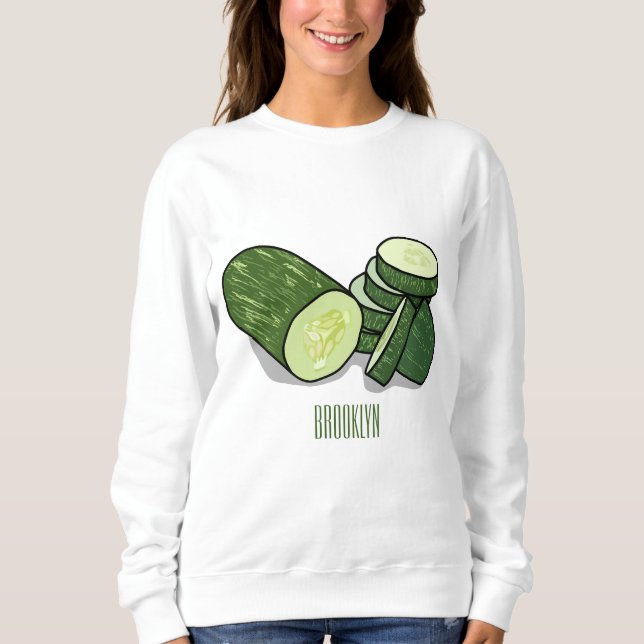 Cucumber cartoon illustration  sweatshirt (Front)