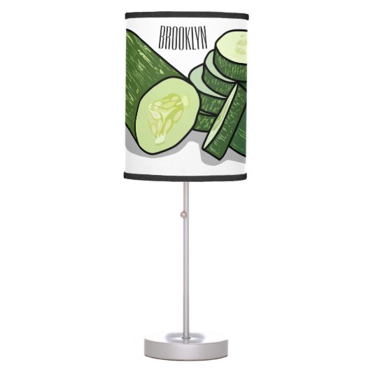 Cucumber cartoon illustration  table lamp (Front)