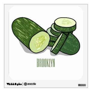 Cucumber cartoon illustration wall decal