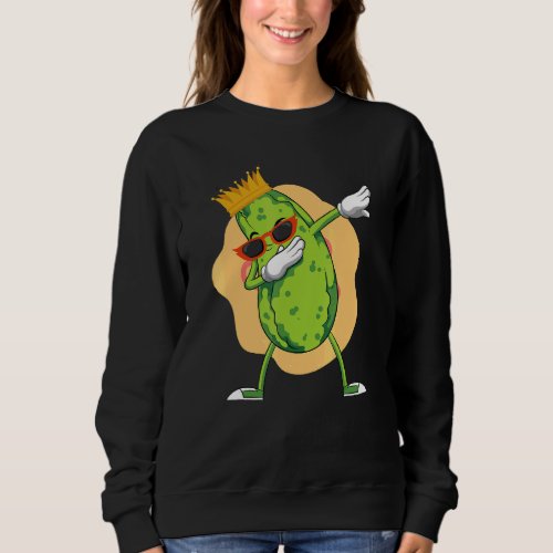 Cucumber Cool Sunglasses Vegetable Dabbing Pickle Sweatshirt