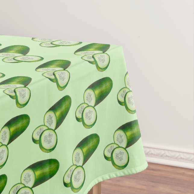 Cucumber Fresh Green Summer Vegetable Veggie Veg Tablecloth (In Situ)