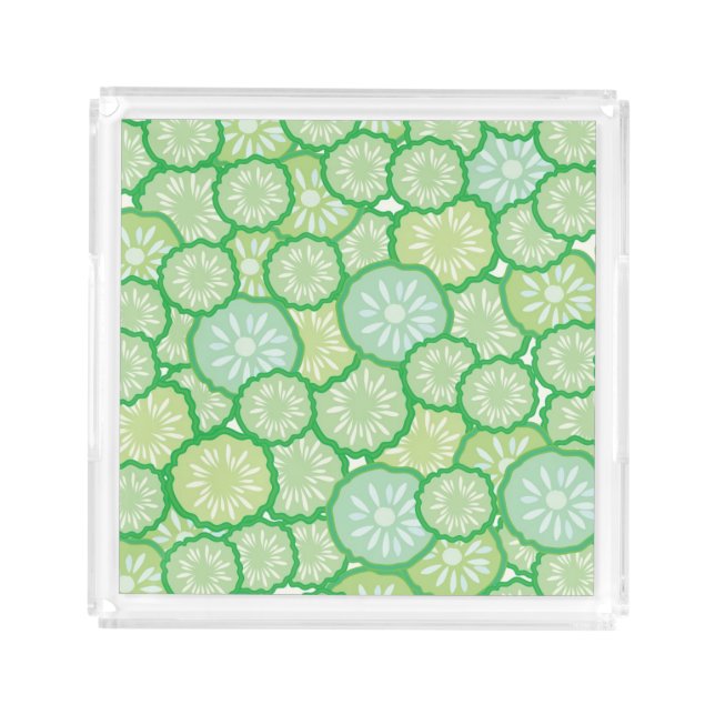 Cucumber funny pattern acrylic tray (Front)