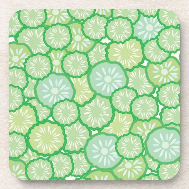Cucumber funny pattern beverage coaster (Front)