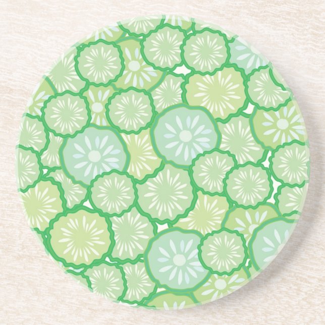Cucumber funny pattern coaster (Front)