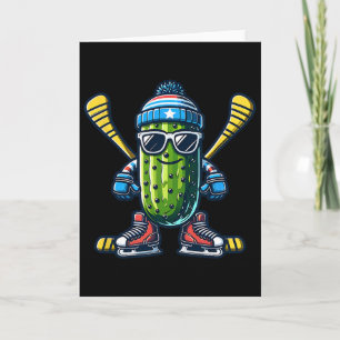 Cucumber Ice Hockey Cool Pickle Skater Card