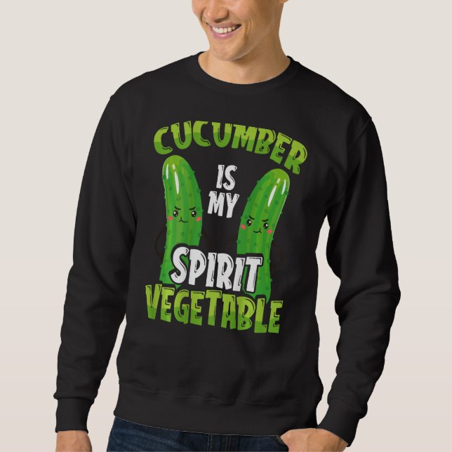Cucumber Is My Spirit Vegetable Backprint Vegetabl Sweatshirt (Front)