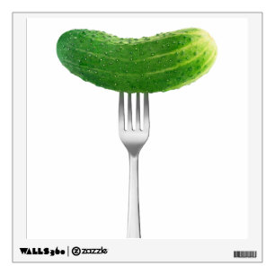 Cucumber on a fork wall decal