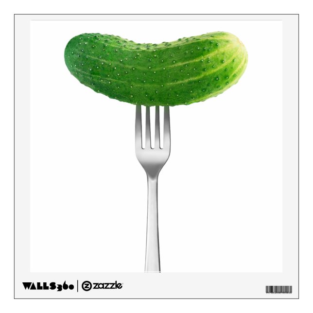 Cucumber on a fork wall decal (Front)