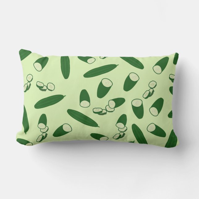 Cucumber Pattern Lumbar Pillow (Front)