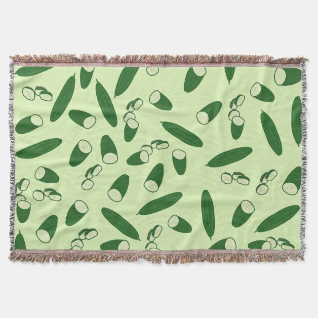 Cucumber Pattern  Throw Blanket (Front)
